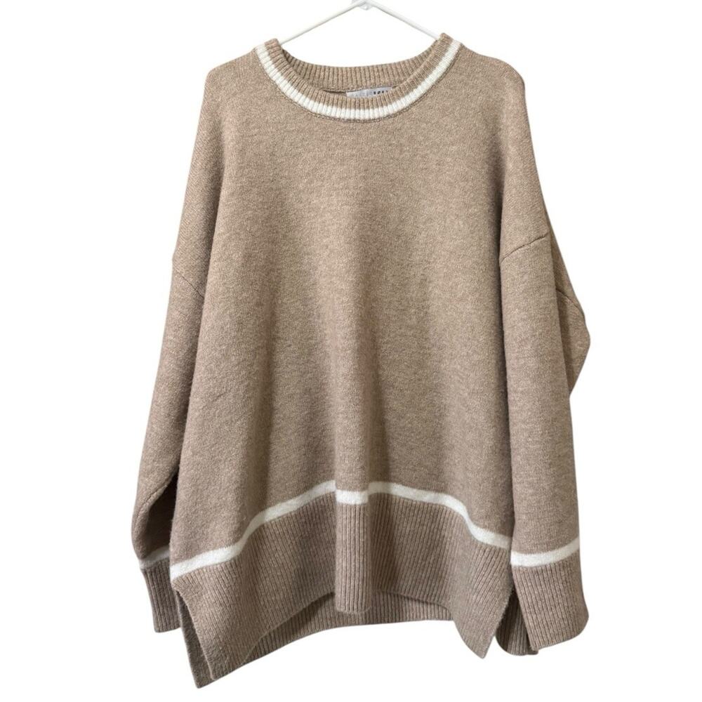 Baltic Born Women Size 1X Wool Blend Brown Sweater Crewneck Relaxed Comfort City